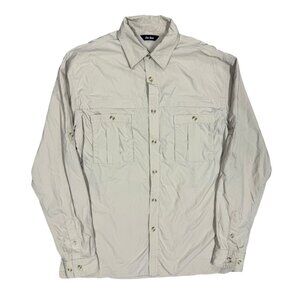 Peter Storm Hiking Shirt Lightweight Tech Safari Shirt Long Sleeve Beige Medium